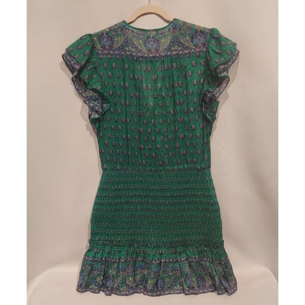 Veronica Beard Womens Kelly Green Paisley Brindelle Mini Dress Size 10 NWOT - Picture 7 of 16